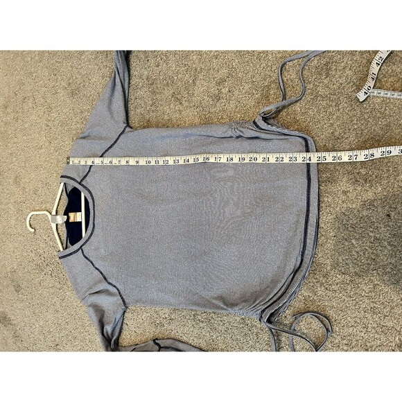 Lucy Tech M Workout Pullover Shirt Yoga Run Long Sleeve Top Ruching Keyhole Vent - Picture 7 of 8